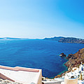 Santorini caldera with famous churches, panorama Photograph by Mbbirdy