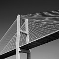 Savannah River Bridge Georgia Black and White Photography Print by Bob Pardue