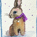 Scarf Bunny Painting by Roxy Rich Scarf Bunny Painting by Roxy Rich