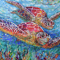 Sea Turtle Buddies III Painting by Jyotika Shroff Sea Turtle Buddies III Painting by Jyotika Shroff