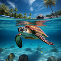 Sea Turtle Paradise 2 by Joey Waves