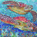 Sea Turtles on Coral Reef II Painting by Jyotika Shroff Sea Turtles on Coral Reef II Painting by Jyotika Shroff