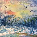 Seagull sunrise by Debbie Hornibrook