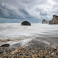 Seascape with windy waves during storm weather at the a rocky co Photograph by Michalakis Ppalis Seascape with windy waves during storm weather at the a rocky co Photograph by Michalakis Ppalis