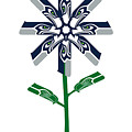 Seattle Seahawks - NFL Football Team Logo Flower Art by Steven Shaver