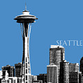 Seattle Skyline Space Needle - Slate Blue Digital Art by DB Artist Seattle Skyline Space Needle - Slate Blue Digital Art by DB Artist