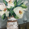 Shabby Gardenias in a Jug Painting by Roxy Rich Shabby Gardenias in a Jug Painting by Roxy Rich