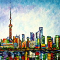Shanghai, Skyline Painting by Mirek Kuzniar Shanghai, Skyline Painting by Mirek Kuzniar