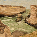 Shark Fin Cove Painting by PJ Kirk Shark Fin Cove Painting by PJ Kirk