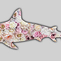 Shark Flower Floral T-Shirt Painting by Tony Rubino Shark Flower Floral T-Shirt Painting by Tony Rubino