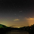 Shooting Star Over The Upper Delaware River - Barryville NY Shohola PA Bridge Photograph by Amelia Pearn Shooting Star Over The Upper Delaware River - Barryville NY Shohola PA Bridge Photograph by Amelia Pearn