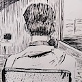 Sitting behind a man Drawing by Sukalya Chearanantana Sitting behind a man Drawing by Sukalya Chearanantana