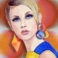 Sixties Retro Twiggy Mixed Media by Kelly Mills Sixties Retro Twiggy Mixed Media by Kelly Mills