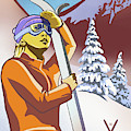 Ski the Rocky Mountains Painting by Sassan Filsoof Ski the Rocky Mountains Painting by Sassan Filsoof