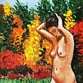 Skinny Dipping in Walden pond Painting by James RODERICK Skinny Dipping in Walden pond Painting by James RODERICK