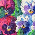 Smiling Pansies Painting by Diane Phalen Smiling Pansies Painting by Diane Phalen