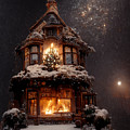 Snowfall with Snowball Moon III Mixed Media by Jay Schankman Snowfall with Snowball Moon III Mixed Media by Jay Schankman