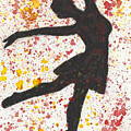 Splash Dance Black Silhouette of a Dancer against Splashes of Yellows and Reds Painting by Ali Baucom Splash Dance Black Silhouette of a Dancer against Splashes of Yellows and Reds Painting by Ali Baucom
