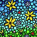 Spring Maidens Large Size Flower Mosaic Art Painting by Sharon Cummings Spring Maidens Large Size Flower Mosaic Art Painting by Sharon Cummings