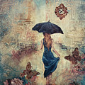 Standing in the Rain Mixed Media by Zan Savage Standing in the Rain Mixed Media by Zan Savage