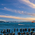 Staten Island Ferry in East River by Darryl Brooks