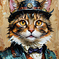 Steampunk Cat in a Suit by AI Digital