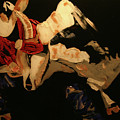 Steer Wrestler Painting by Marilyn Quigley Steer Wrestler Painting by Marilyn Quigley