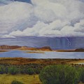 Storm at Lake Powell- center panel of three Painting by Kim McClinton Storm at Lake Powell- center panel of three Painting by Kim McClinton