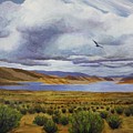 Storm at Lake Powell- left panel of three Painting by Kim McClinton Storm at Lake Powell- left panel of three Painting by Kim McClinton