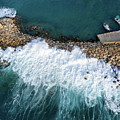 Stormy windy waves on the shore. Drone photography. Photograph by Michalakis Ppalis Stormy windy waves on the shore. Drone photography. Photograph by Michalakis Ppalis