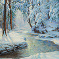 Stream in a Snowy Landscape by Walter Launt Palmer by Walter Launt Palmer