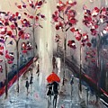 Strolling in Paris 2021 Painting by Roxy Rich Strolling in Paris 2021 Painting by Roxy Rich