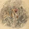 Study of Jove and Three Goddesses Drawing by Attributed to Lorenzo Bartolini Study of Jove and Three Goddesses Drawing by Attributed to Lorenzo Bartolini