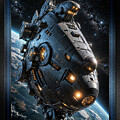 Stunning Sci-Fi View Of A Massive Spaceship In Orbit Stunning AI Concept Art by Xzendor7 by Xzendor7