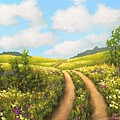 Summer landscape with wildflowers by Inese Poga