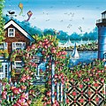 Summer Rose Harbor Painting by Diane Phalen Summer Rose Harbor Painting by Diane Phalen