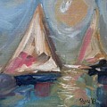 Summer Sailing Painting by Roxy Rich Summer Sailing Painting by Roxy Rich