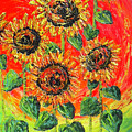 Sunflower Satisfaction Painting by Linda Donlin Sunflower Satisfaction Painting by Linda Donlin