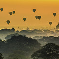 Sunrise Hot Air Balloons Over Bagan, Myanmar by Miroslav Liska