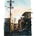 Sunset at Manhattan Beach Painting by Luisa Millicent Sunset at Manhattan Beach Painting by Luisa Millicent