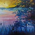 Sunset on the Lake Painting by Saundra Johnson Sunset on the Lake Painting by Saundra Johnson