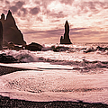 Sunset on the Reynisfjara black sand beach, Iceland Photograph by Lyl Dil Creations Sunset on the Reynisfjara black sand beach, Iceland Photograph by Lyl Dil Creations