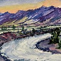 Sunset on the Yellowstone Painting by Les Herman Sunset on the Yellowstone Painting by Les Herman