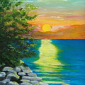 Sunset on water Painting by David Bigelow Sunset on water Painting by David Bigelow