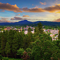 Sunset over Eugene, Oregon, from Skinner Butte Lookout Photograph by Miroslav Liska