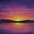 Sunset Over Mountain Lake by Zan Savage