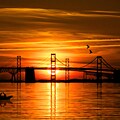 Sunset Romance on the Chesapeake Bay Bridge by Bob Pardue