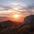 Sunset Through Clouds on Mount Woodson Photograph by William Dunigan