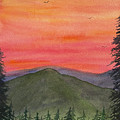 Sunset Trees Painting by Lisa Neuman Sunset Trees Painting by Lisa Neuman