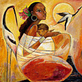 Sunshine Mother and Child Painting by Shijun Munns Sunshine Mother and Child Painting by Shijun Munns